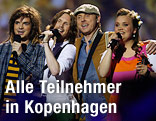 Die lettische Gruppe Aarzemnieki während ihrer Performance