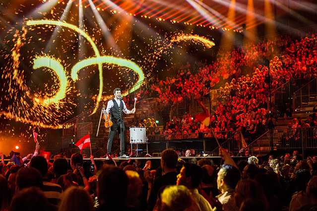 © APA/EPA/Nikolai Linares Sebalter aus der Schweiz performt "Hunter of Stars"