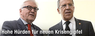 Deutscher Außenminister Frank-Walter Steinmeier und Russlands Außenminister Sergej Lawrow