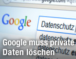 Screenshot der Google-Startseite mit Sucheingabefeld