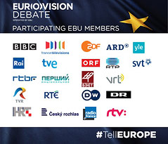 © EBU Logos der teilnehmenden Broadcaster der EBU-Debatte "TellEurope"