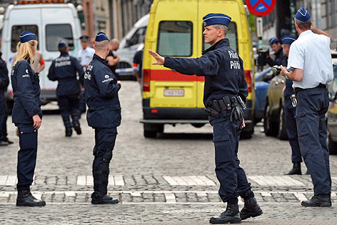 Polizisten in Brüssel