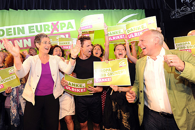 © APA/ Herbert P. Oczeret Jubel in der Zentrale der Grünen