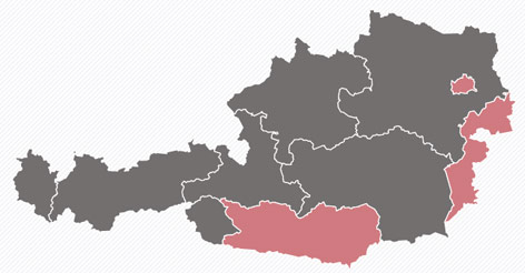 © ORF Österreichkarte zeigt die stärkste Partei in den Bundesländern