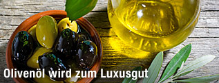 Olivenöl in einem Fläschchen