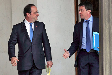© Reuters/Philippe Wojazer Frankreichs Präsident Francois Hollande und Premierminister Manuel Valls