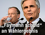 SPÖ-Chef Werner Faymann und SPÖ-Spitzenkandidat Eugen Freund