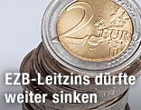 Stapel Zwei-Euro-Münzen