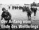 Amerikanische Soldaten landen in der Normandie,1944