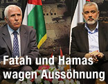 Hamas Premierminister Ismail Haniyeh und Fatah-Vertreter Azzam al-Ahmad
