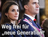 Spanischer Kronprinz Felipe mit Ehefrau Letizia