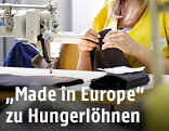 N&auml;herin hinter N&auml;hmaschine