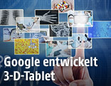 Finger vor einem virtuellen Touchscreen