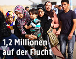 Irakische Flüchtlinge in einem Auffanglager