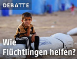Junge in einem Flüchtlingslager