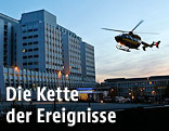 Hubschrauber landet am Krankenhaus von Grenoble
