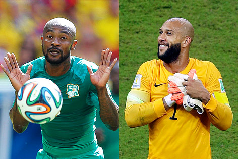 © APA/EPA/Robert Ghemet; AP/Themba Hadebe (Montage) Fußballer Didier Zokora und Tim Howard