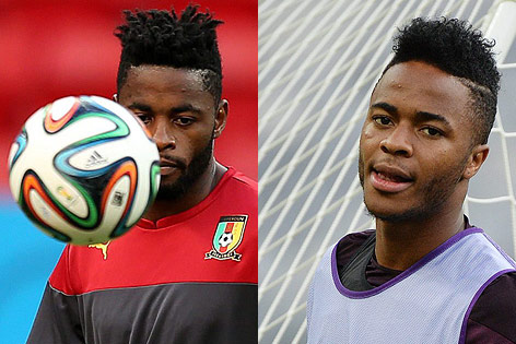 © APA/AP/Marcelo Sayao; APA/EPA/Peter Powell (Montage) Fußballer Alexandre Song und Raheem Sterling