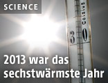 Ein Thermometer zeigt eine Temperatur von 38 Grad Celsius an