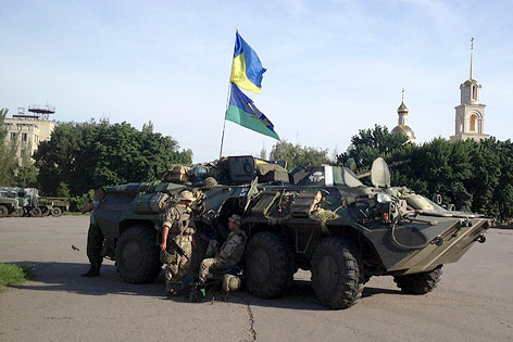 © Reuters/Maria Tsvetkova Ukrainische Soldaten in Slawiansk