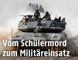 Israelische Soldaten auf einem Panzer