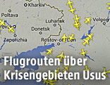 Übersichtskarte zum Flugverkehr in Europa