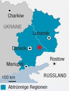 Karte zeigt den Absturzort in der Ukraine