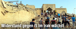 Zerstörtes Grabmal von Nebi Yunus in Mossul