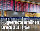 Leerer Check-In-Bereich auf dem Ben-Gurion-Flughafen in Tel Aviv