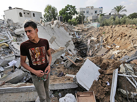 © APA/AP/Lefteris Pitarakis Zerstörtes Gebäude in Gaza Stadt