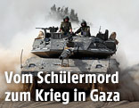Israelische Soldaten auf einem Panzer