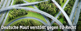 Luftaufnahme von deutscher Autobahn
