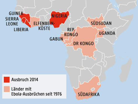 © APA/ORF.at Grafik zeigt Ebola-Epidemien in Afrika