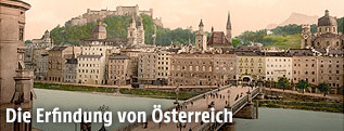 Historische Ansicht der Salzburger Stadtbrücke