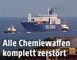Das d&auml;nische Schiff "Ark Future" beim Abtransport von syrischen Chemiewaffen
