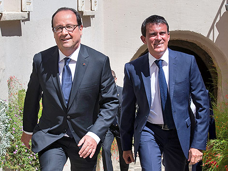 © APA/AP/Bertrand Langlois Frankreichs Präsident Francois Hollande und Premier Manuel Valls