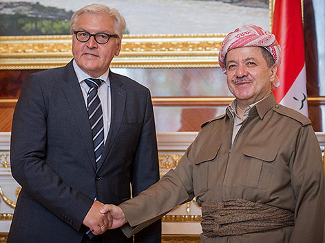 © APA/dpa/EPA/Michael Kappeler Deutscher Außenminister Walter Steinmeier und Präsident der Autonomen Region Kurdistan im Nordirak Masud Barzani