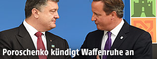 Ukraines Pr&auml;sident Petro Poroschenko und Gro&szlig;britanniens Premier Cameron