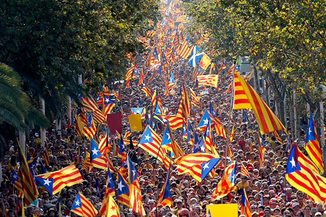 Demonstration für die Unabhängigkeit Kataloniens