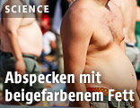 Männer mit dicken Bäuchen