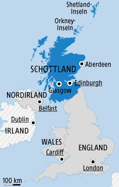 © APA/ORF.at Karte zeigt Schottland