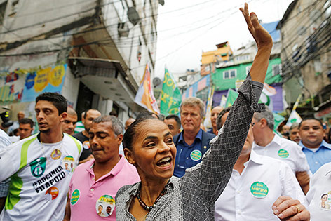 Marina Silva bei einem Wahlkampfauftritt