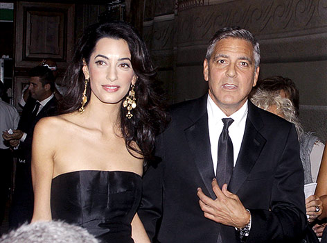 © APA/AP/Francesco Bellini Schauspieler George Clooney und seine Verlobte Amal Alamuddin