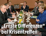 Russischer Präsident Wladimir Putin und die deutsche Kanzlerin Angela Merkel