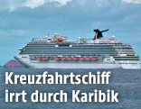 Das Kreuzfahrtschiff "Carnival Magic" vor Cozumel (Mexiko)