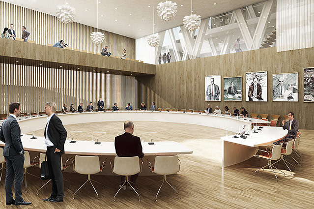 © Illustration: Henning Larsen Architects Rendering der geplanten Stadtansicht