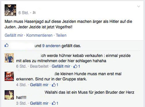 © Facebook Postings von IS-Sympathisanten in einem Sozialem Netzwerk