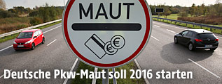 Mautschild auf deutscher Stra&szlig;e