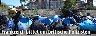 Flüchtlingszelte in der französischen Stadt Calais