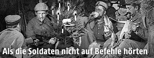 Soldaten beim Weihnachtsfrieden 1914